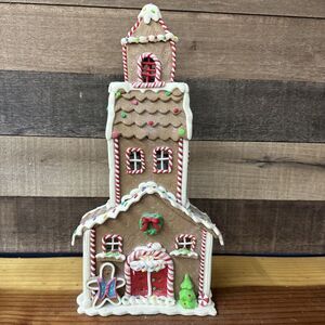 Gingerbread Clay Dough Lighted House 14.5” Tall